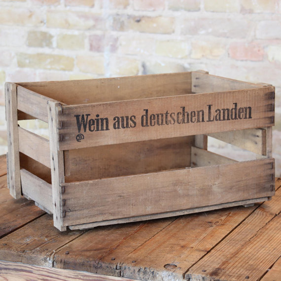 Vintage German Slatted WINE Crate The Crate People