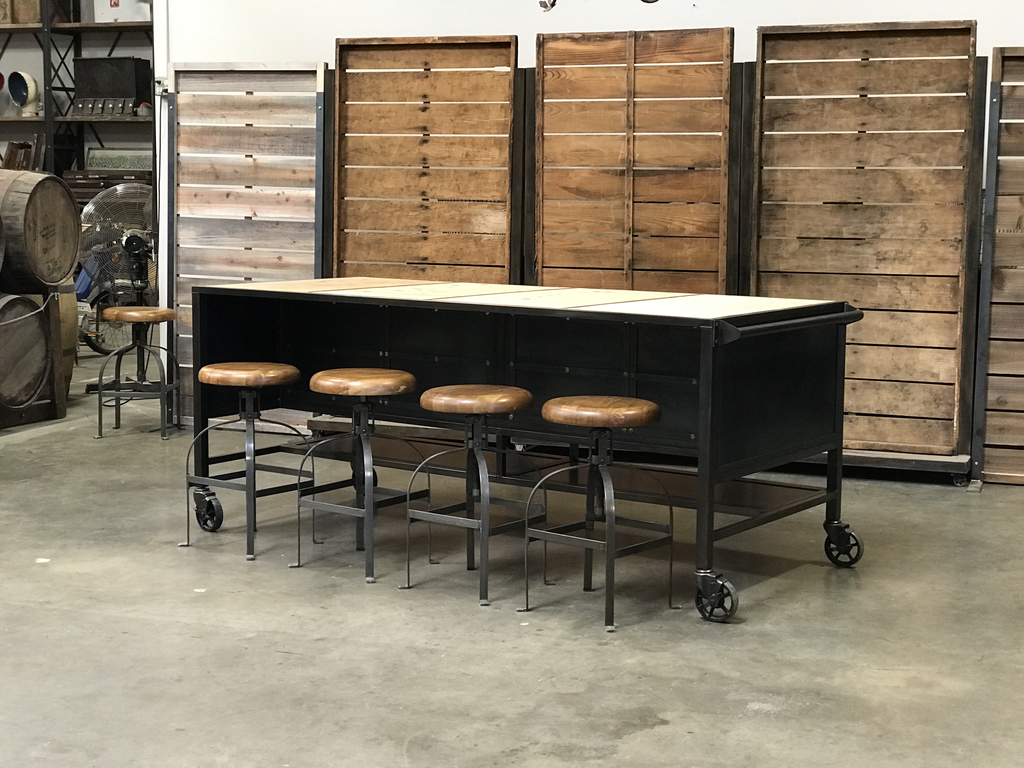 Industrial Kitchen Island On Locking Casters The Crate People